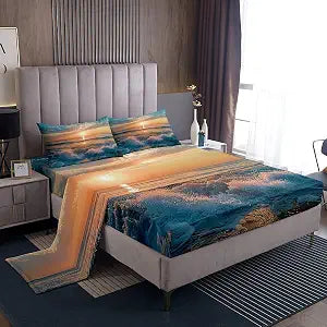 Feelyou Hawaiian Beach Sheet Set Full Size Boys Girls Teens