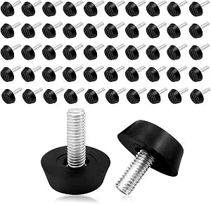 50 Pcs M6 Adjustable Furniture Levelers, Screw-On Feet for Tables & Chairs