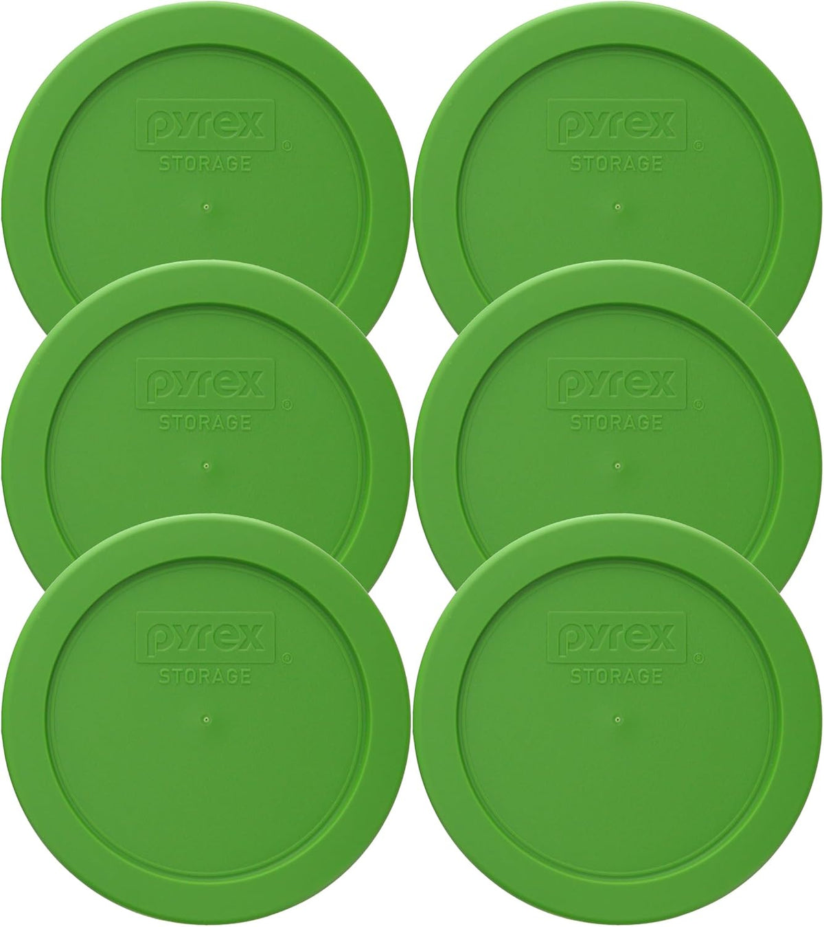 Pyrex 7200-PC (2-Cup) Lawn Green Replacement Lid (6-Pack) - Made in USA