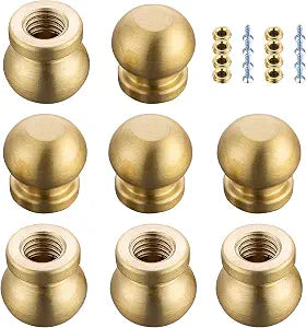 8 Pcs Brass Wood Cutting Board Feet,Board Display Tray Riser Feet with Silicone Nonslip Pads,Suitable for Kitchen Utensils and All Kinds of Furniture (8, Circle)