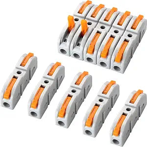 50 Pcs Lever Wire Connectors, 1 Conductor Compact Splicing Wire Connectors for Circuit Inline 24-12 AWG (Orange)