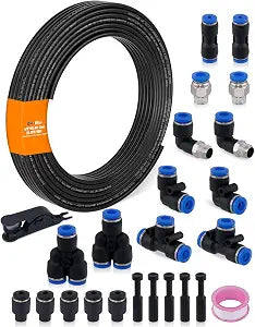 1/8" Air Line Tubing Kit, 32.8FT SAE J844 PA Nylon Air Hose Tubing