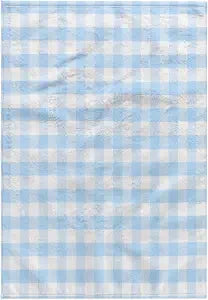 3D Rose TWL_113018_1 Light Blue & White Gingham Pattern - Pretty Country Rustic Kitchen Dining Cute Checkered Checked Towel, 15 x 22