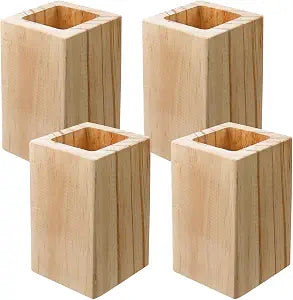 Semetall Wood Bed Risers (Rise up 4 Inch/10cm) Fit 2"��2",Set of 4