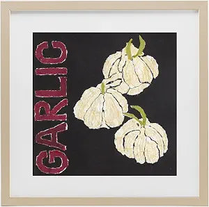 Garlic Garden Vegetable Kitchen, 13 x 13 Inch Framed Print Under Glass