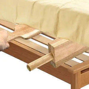 DR.OXXIER 2-Piece Acacia Wood Mattress Lifter and Bed Maker Set for Seniors
