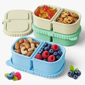 YQL 3 Pack 8 oz Silicone Snack Containers with LidsSmall Snack Box for Kid