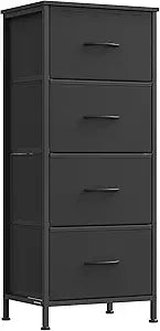 SONGMICS Dresser for Bedroom, Tall Dresser with 4 Fabric Drawers