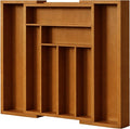 Pipishell Expandable Bamboo Silverware Drawer Organizer, Brown, Large