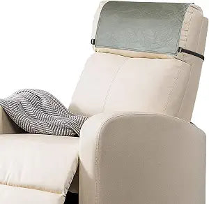 Recliner Headrest Protector-Faux Leather Headrest Covers for Recliners,Recliner Headrest Cover with Elastic Straps,Chair Headrest Cover for Recliners Protector 17 x 27 in(Gray Green)
