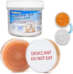 Wisesorb Hearing Aid Dryer, Hearing Aid Dehumidifier, Hearing Drying Jar and Dehumidifier Set (1 Container and 1pcs  30g Capsules)
