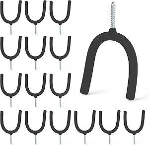HUHOLE 16 Pack Screw in U Hooks Wall Organizers