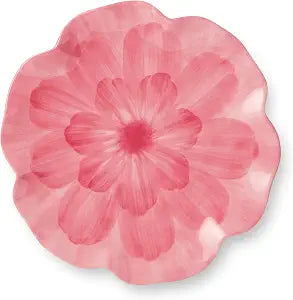 Wildflower Pink Melamine 3-D Floral Salad Plates, Set of 4, 9-Inch, Serve Vibrant Salads, Appetizers, or Sweets, Perfect for Brunches, Garden Parties, and Celebratory Meals