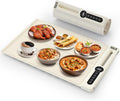 Warming Mat for Food, Roll-UP Fast Heating Silicone with 6 Level Temperature, 2 Zone and 3 Pad Parallel Expansion, Automatic On-Off Timer Setting