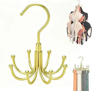 Smilecat Tank Top Hanger Rotatable, Closet Organizer Hanger for Bra Tank Top Belt Tie Hat Stocking, Space Saving Hanger, Gold
