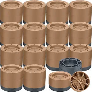 Treela 16 Set Furniture Risers Adjustable Bed Table Risers, Brown