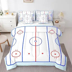 Erosebridal Ice Hockey Bedding Set Full 7 Piece Winter Sports Game