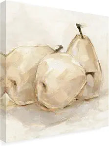 Wrapped Canvas Wall Art - Ethan Harper 'White Pear Study II' Wall Art for Living Room, Bedroom, or Office Dcor - 14x14