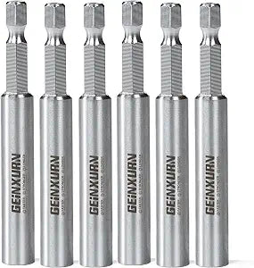 Geinxurn 6PACK Stainless Screwdriver Bit Holders, 3Inches Extension Socket Drill Bit Magnetic Holder Hex Shank Quick-Change Drill Bit Guide