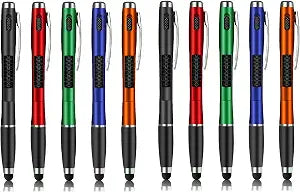 15 Pcs Stylus Pens with Light Tip 3-in-1 Multi-Function Capacitive Pen with LED Flashlight for Homes Offices Schools Writing in The Dark (15)