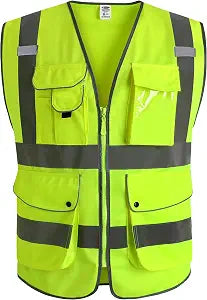 JKSafety Safety Vest for Men Women Reflective Hi Vis JK150 Yellow 4XL