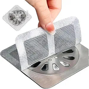 20 Pcs Disposable Shower Drain Hair Catcher Mesh Stickers