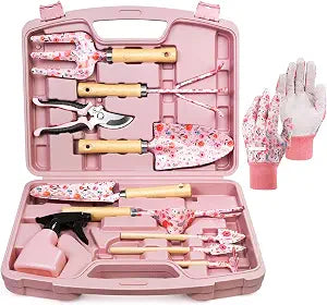 Grenebo 12-Piece Gardening Tool Set, Heavy-Duty Garden Tools for Women