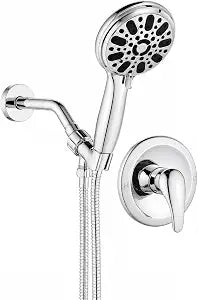 Shower Faucet Set with 5-Spray Handheld Shower Head, Polished Chrome
