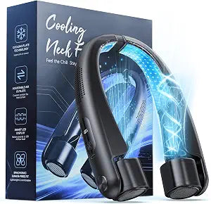 Portable Neck Fan with Cooling Plates, 6000mAh Rechargeable Fan,1-100 Speed