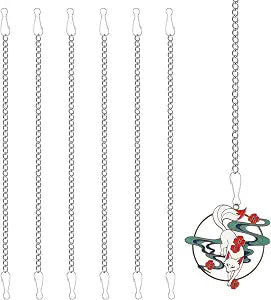 6 Pcs 20 Inch Stained Glass Window Hanging Chains with Safety Hooks