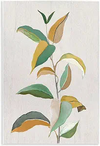 Modern Herb Leaves Botanical, 13 x 19 Inch Mounted Print on Wall Plaque