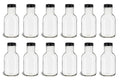 North Mountain Supply 8 Ounce Glass Stout Sauce Bottle - with 38mm Black Metal Lids - Case of 12