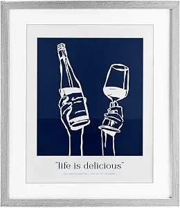 Navy Life Is Delicious Comic Quote, 13 x 16 Inch Framed Print Under Glass