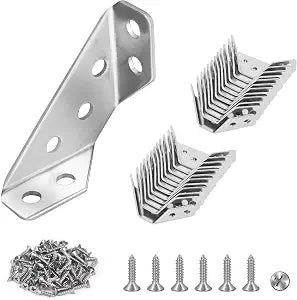 PlusRoc 12-Pack Stainless Steel Corner Brackets for Wood