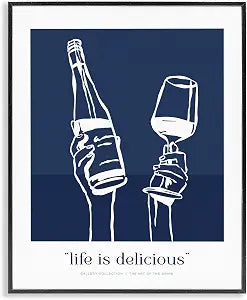 Navy Life Is Delicious Comic Quote, 11 x 14 Inch Framed Gicle Print