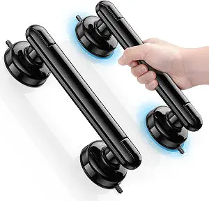 JOTPE Upgraded Grab Bars for Shower, No-Drill Suction Shower Handles, Black