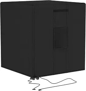 Central Large Air Conditioner Cover for Outside Units, Waterproof & Windproof Outdoor AC Units Cover Black (30"x30"x32" Inch)