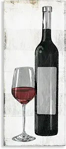 Stupell Industries 'Rustic Red Wine Glass Distressed'| Canvas Art