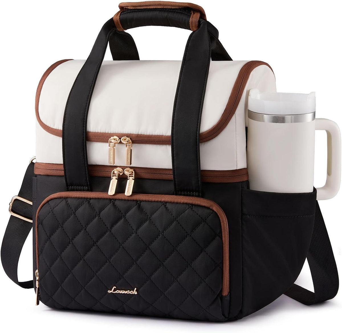 LOVEVOOK Insulated Lunch Box for Women,Large Double Deck Adult Lunch Bag