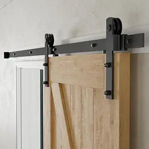 CCJH 6FT Heavy Duty Sturdy Sliding Barn Door Hardware Kit -Smoothly and Quietly -Easy to Install Fit 36" Wide Door Panel (Simple Hanger)