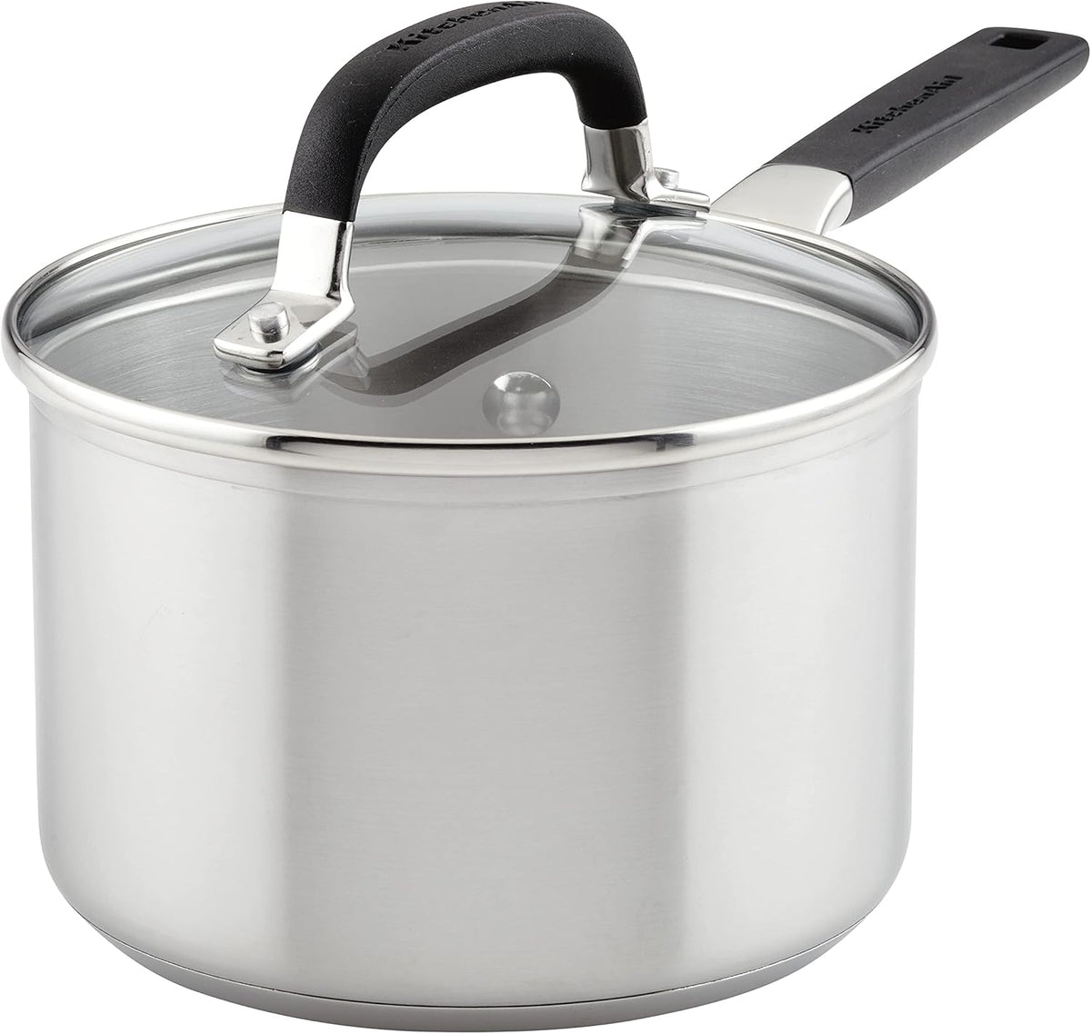 KitchenAid Stainless Steel Induction Sauce Pan, 2-Quart, Brushed Stainless