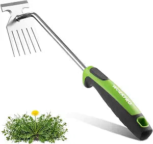 WORKPRO 15-Inch 6-Tine Weed Puller Tool for Deep Root Removal