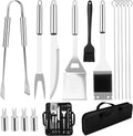 Grill Utensils Set,15 Pcs Stainless Steel BBQ Accessories Set