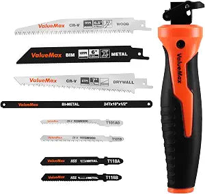 ValueMax 8-In-1 Multi-Blades Hand Saw, Quick-Change, CRV & Bimetal Blades