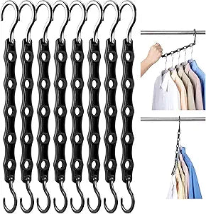 HOUSE DAY Space Saving Hangers 20 Pack, Magic Hanger Organizer - Black