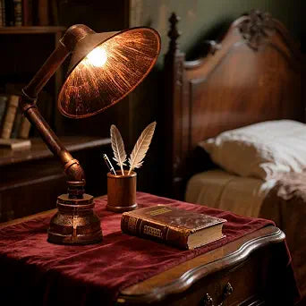 Steampunk Table Lamp, Industrial Water Pipe Lamp Retro Iron Piping Desk Lamp Vintage Nightstand Lamps for Bedroom Living Room Kitchen Caf Dorm Pub Brown1