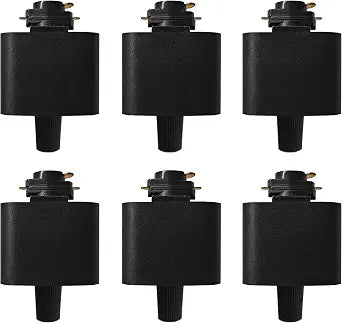 6 PCS Black H Type Track Lighting Adapter 3-Wire Single Circuit