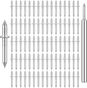 100 PCS Double-Headed Skirting Nails - Invisible Solid Wood Baseboard Fasteners with Sleeve Tool (Seamless Finishing)