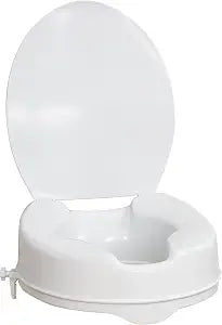 Drive Medical AquaSense Raised Toilet Seat with Lid, Standard Seat, White