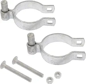 Pressed Steel Chain Link Fence Post Hinge w/Bolt 3" [2 7/8" OD] x 5/8" | Heavy Duty Hinges | (Pack of 2)